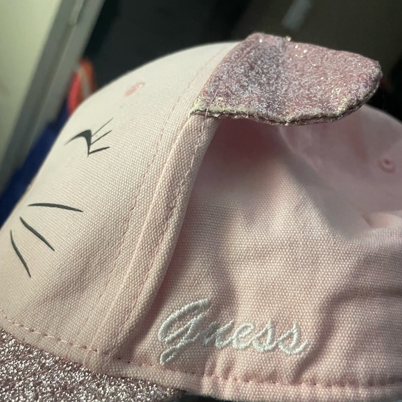 GUESS Kitty cat hat with sparkly brim adjustable back strap- fits women’s heads - Picture 2 of 13